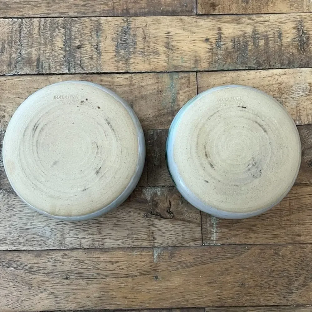 Malahide Pottery 2 in Tea Light Candle Holders (2) Leaf Design Cut Out Matte